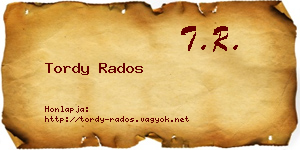 Tordy Rados névjegykártya